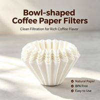 Filtres à café en papier en forme de panier à fond plat B03 certifiés, jetables, pour 8 à 12 tasses, vente en gros, adaptés à tous les marchés