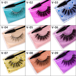 Cils effet naturel en vrac avec 15 boîtes de cils scintillants, longueur moyenne, en fourrure de vison synthétique 3D - Product Image 3