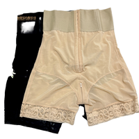 Shorts de compression extra double couche à effet froncé pour les fesses, gainants à contrôle abdominal ferme, culottes sans couture taille haute en dentelle, rehausseur de hanches