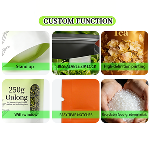 Custom Stand up Mylar Food Grade Reflective for <strong>Tea</strong> Heat Seal Resealable <strong>Tea</strong> Packaging Eco Friendly Compostable <strong>Tea</strong> Bag - Product Image 3