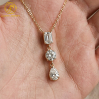 IGI Sertifikalı Laboratuvarda Yetiştirilmiş Elmas Kolye 10K 14K 18K Altın DEF VVS1 VS1 CVD 0.5CT-3.5CT Oval CVD Laboratuvar Elması Hediyelik Kolye
