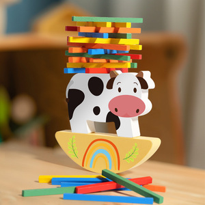 Jeu d'équilibre en bois pour enfants, bâtonnets colorés en forme <span class=keywords><strong>de</strong></span> vache, jouet éducatif pour la petite enfance, jeu <span class=keywords><strong>de</strong></span> coordination œil-main pour bébé - Product Image 4