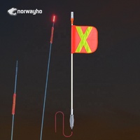 Drapeau lumineux de sécurité minière avec mât et drapeau réfléchissant