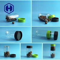 Vente en gros de pots en plastique PET ronds de 438 ml sans BPA, empilables, avec couvercle anti-fuite, de qualité alimentaire, pour la conservation des aliments en conserve, des collations, des bonbons, des biscuits