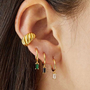 ROXI Fashion - Pendientes de Clip con Baño de Oro de 18K, Diseño Grueso y Trenzado, para Mujer - Product Image 3