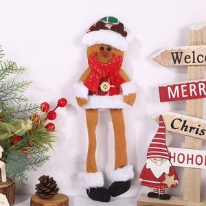 Vente en gros usine, faible MOQ, décorations de Noël faites à la main - Décorations de fêtes en tissu haut de gamme : Père Noël, Bonhomme de neige et Renne à longues pattes - Product Image 3