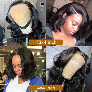 <strong>Short</strong> Bob 4x4 Closure <strong>Wig</strong> Body Wave 13x4 Lace Front Human Hair <strong>Wigs</strong> for Black Women Brazilian Natural Pre Plucked Hairline - Product Image 6