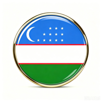 GREPAS GIFTS Épinglette drapeau de l'Ouzbékistan ronde de 1 pouce, épinglette patriotique mondiale pour chapeau
