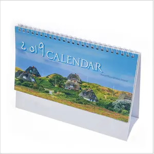 Sampel Gratis 2022 Print Kalender Meja Meja Cina Spiral Warna Penuh