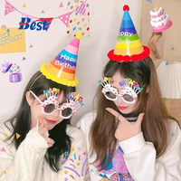 Chapeau d'anniversaire en papier pour adultes, hommes et femmes, avec bande élastique réglable, or et argent brillant, pour fête d'anniversaire