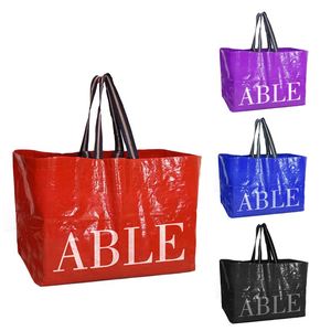 Bolsa de Compras Reutilizable de Gran Capacidad, Bolsa de Mano Resistente y Portátil, Tejida en PP Brillante - Product Image 1