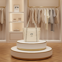 Sac fourre-tout réutilisable grande capacité, design spécial, en toile, avec poche zippée, longues poignées, pour usage quotidien et extérieur