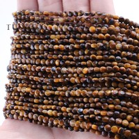 Perles plates en forme de pièce de monnaie naturelles de 4 mm, facettées, rondes, petites, en pierres précieuses, pour la fabrication de bijoux - Vente en gros directe usine