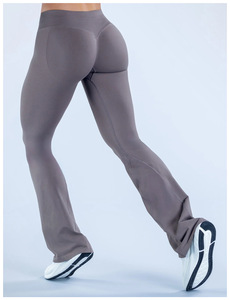 Pantalones de Yoga para Mujer, Mini Flare, Levanta Glúteos, Sin Costura Frontal, Secado Rápido, Estilo Campana, para Verano - Product Image 6
