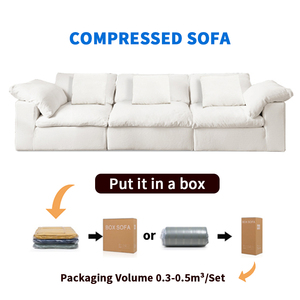 Modernes, einfaches, weißes Samt gewebe Modulares, komprimiertes Sofa garnitur für das Hotel Villa Apartment Komfortable Schwamm füllung