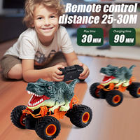 Voiture télécommandée RC tout-terrain dinosaure avec pulvérisation, musique et lumière