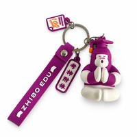 Porte-clés en silicone personnalisé de haute qualité, vente en gros, porte-clés en PVC souple 3D, promotion