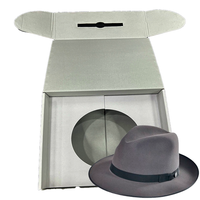 Boîte à chapeau pliable noire durable pour chapeau Fedora, emballage pour chapeau