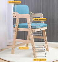 Posture assise correcte des enfants en bois massif apprentissage télésiège élèves Table à manger chaise chaise d'écriture réglable