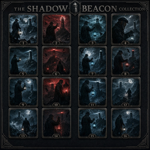 La collection de cartes à collectionner Shadow Beacon Premium en métal gravé avec des illustrations sombres fantastiques exquises et des finitions de luxe - Product Image 2
