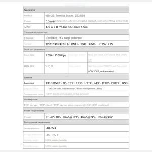 Serveur de port série isolé de qualité industrielle, connecteur Ethernet, prise en charge Modbus, produits de télécommunications MNIOT MN5143BI - Product Image 5