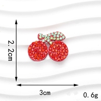 Patchs à coudre en strass cerise rouge rose en stock, appliques en cristal de fruits pour accessoires de cheveux DIY, décoration de vêtements, vente en gros