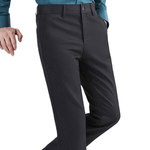 Pantalon décontracté pour homme à taille mi-haute, à séchage rapide, anti-éclaboussures, doux, sans couture, adhésif, droit et plat - Product Image 3