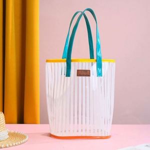 2025 Summer Sea Colorful <b>Letter</b> Printing Clear Pvc <b>Plastic</b> Tote Shoulder Bag Jelly Travel Shoulder Beach Bags - Product Image 6
