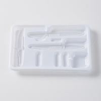 Plateau de kit de suture thermoformé blanc, emballage médical transparent avec couvercle pelable et grille personnalisée