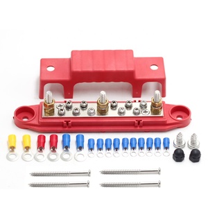 Carte de câblage de goujon à vis M6 1/4 "barre omnibus électrique en cuivre pur 150A <span class=keywords><strong>bornier</strong></span> de Distribution de bateau KIT noir (paire rouge et noir) - Product Image 6