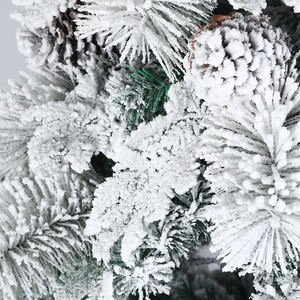 Высококачественная Рождественская Подарочная кедровая игла PE сосновая шишка для украшения дома с имитацией флокирования для атмосферы - Product Image 6