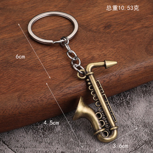 Saxophon-Schlüsselanhänger im Großhandel, Mini-Musikinstrument-Anhänger, Geschenk für Musikliebhaber - Product Image 2