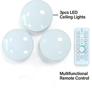 Lámpara de Mesa LED Recargable con Control Remoto, Luz LED PUCK, Luz Cálida y Cambio de Color RGB - Product Image 1