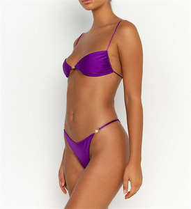 Bande croisée anneau en acier <span class=keywords><strong>Transparent</strong></span> femmes Push up <span class=keywords><strong>Ultra</strong></span>-mince soutien-gorge ensemble de sous-vêtements Sexy chaud femmes deux pièces sous-vêtements - Product Image 5