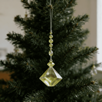 Pendentif en cristal de Noël de bonne qualité, fait main, poli, plusieurs styles, en plastique, pour promotion et fêtes