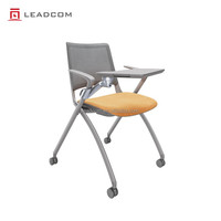 Chaise de bureau ergonomique LEADCOM G-FAF moderne en nylon avec base en acier, mobile, empilable et pliable