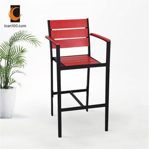 Meubles de cuisine Tabouret de bar Fournisseur de chaises Chaises de bar hautes en aluminium Tabourets de bar en bois pour l'extérieur avec dossier - Product Image 1