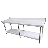 Plan de travail en acier inoxydable 3 couches 201/304 avec revêtement autonettoyant, capacité robuste, modulaire et extensible pour cuisines commerciales