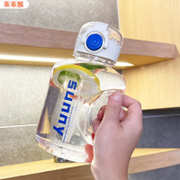 Bouteille portable en plastique écologique grande capacité avec couvercle, motif dessin animé pour adultes, idéale pour les cadeaux sportifs – Meilleure vente