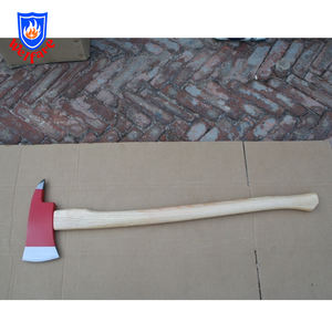 Hache <span class=keywords><strong>de</strong></span> pompier avec manche en bois - Outil <span class=keywords><strong>de</strong></span> sauvetage incendie en acier au carbone haute résistance pour les interventions d'urgence - Product Image 2