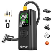 Pompe à air électrique portable avec affichage numérique, compresseur d'air avec lumière LED, recharge USB pour moto, vélo, ballon