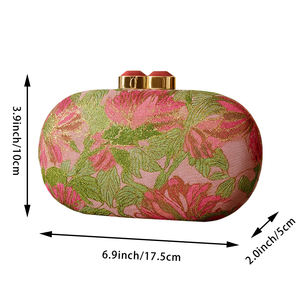 Women's PU Leather Vintage Lady Elegant Fashion Clutch Purse Floral Evening Bag <b>Wedding</b> Party Casual <b>Handbags</b> All Seasons - Product Image 3