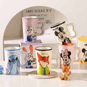 Taza <span class=keywords><strong>de</strong></span> <span class=keywords><strong>Porcelana</strong></span> <span class=keywords><strong>de</strong></span> Dibujos Animados Zootopia Juck Nick con Asa en Forma <span class=keywords><strong>de</strong></span> Ola, 550 ml <span class=keywords><strong>de</strong></span> Gran Capacidad, Apta para Lavavajillas y Microondas, Caja <span class=keywords><strong>de</strong></span> Regalo - Product Image 1
