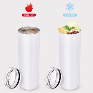 Vaso Térmico Delgado Recto de Acero Inoxidable de Doble Pared de 20oz para Sublimación al por Mayor con Popote - Product Image 3