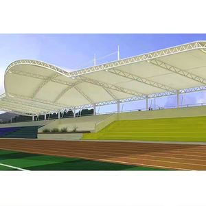 Structure de toit de tribune de stade en treillis spatial en acier avec membrane architecturale, auvent d'ombrage en tissu tendu PVDF - Product Image 3