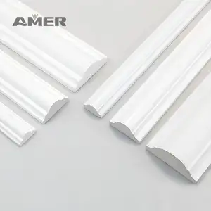 Linha de parede de plástico flexível amer, linha branca para cadeira e trilho impermeável