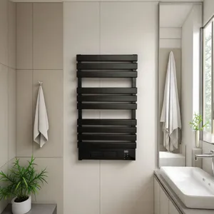 <span class=keywords><strong>Radiateur</strong></span> Électrique Métallique pour Salle de Bain, Sèche-Serviettes et Chauffe-Serviettes <span class=keywords><strong>avec</strong></span> Fil Chauffant 2000W, Protection Contre la Surchauffe, Design Vertical, Fonction Minuterie - Product Image 4