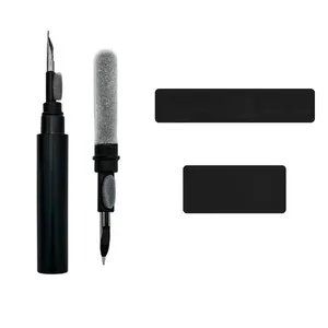 Stylo de nettoyage rétractable multifonction pour écouteurs téléphone portable caméra d'ordinateur avec brosse en microfibre douce