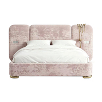 Lit double en tissu de luxe haut de gamme pour chambre principale, style italien, pour manoir, villa, mariage, mobilier de maison