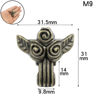 Caja de madera tallada antigua, accesorios de protección para pies, <span class=keywords><strong>joyero</strong></span>, muebles decorativos de cuatro lados, protectores de piernas - Product Image 4